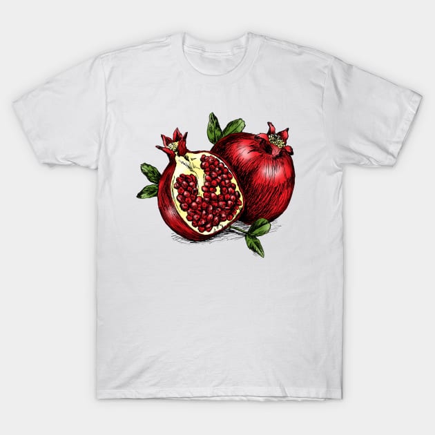 Pomegranate print T-Shirt by rachelsfinelines